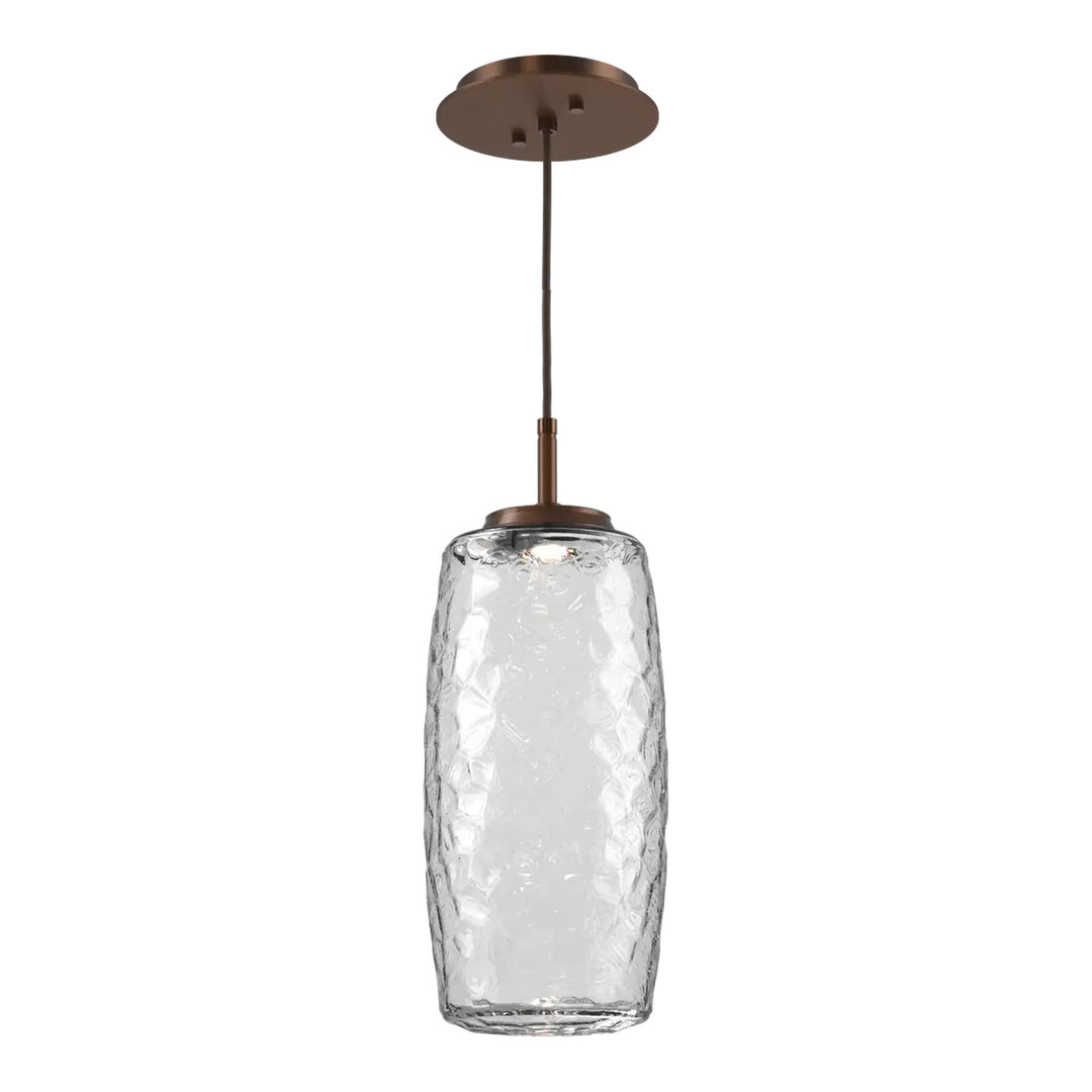 Vessel Pendant by Hammerton Studio in Burnished Bronze with Clear glass on adjustable cord