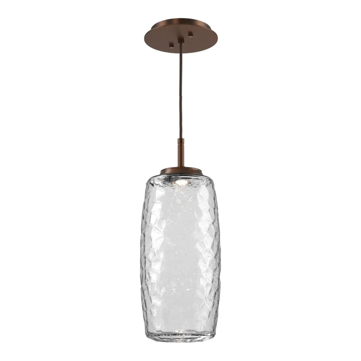 Vessel Pendant by Hammerton Studio in Burnished Bronze with Clear glass on adjustable cord