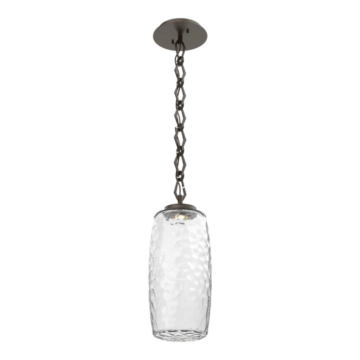 Vessel Pendant by Hammerton Studio in Flat Bronze with Clear glass on Diamond Chain