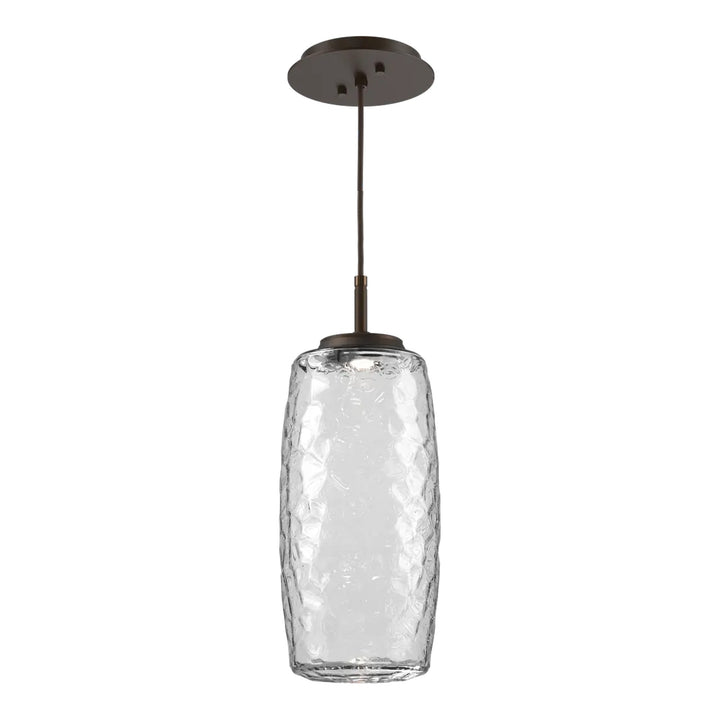 Vessel Pendant by Hammerton Studio in Flat Bronze with Clear glass on adjustable cord