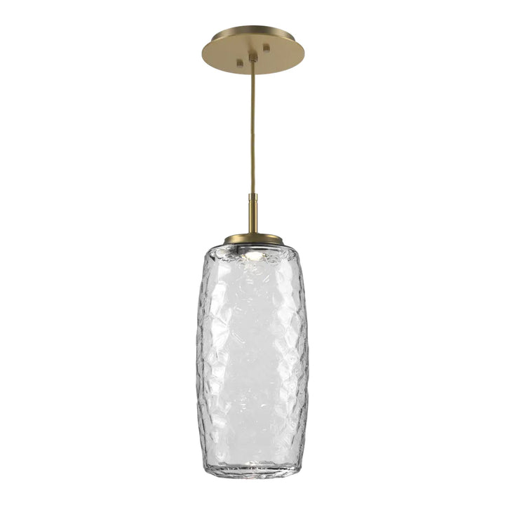 Vessel Pendant by Hammerton Studio in Gilded Brass with Clear glass on adjustable cord