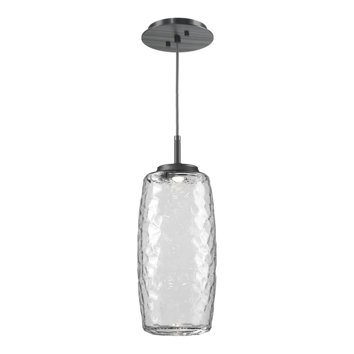 Vessel Pendant by Hammerton Studio in Gunmetal with Clear glass on adjustable cord