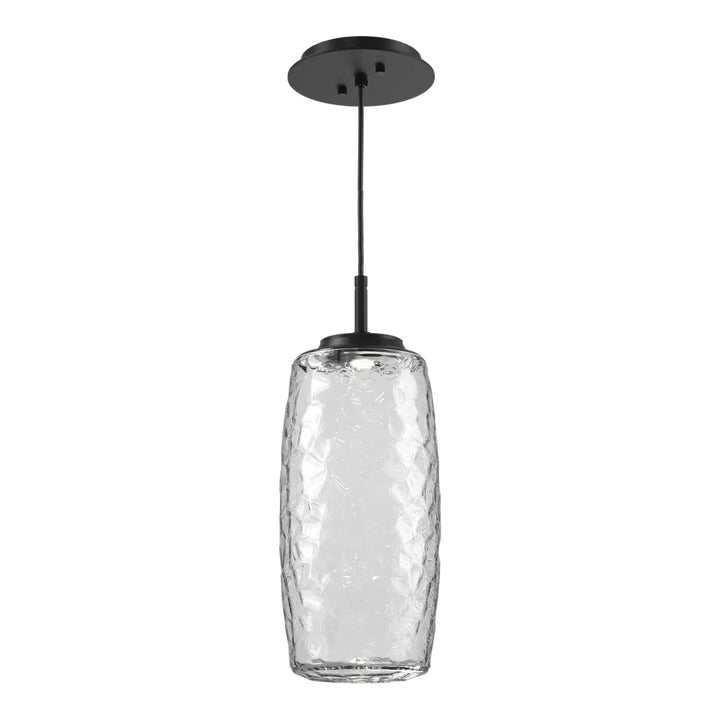 Vessel Pendant by Hammerton Studio in Matte Black with Clear glass on adjustable cord
