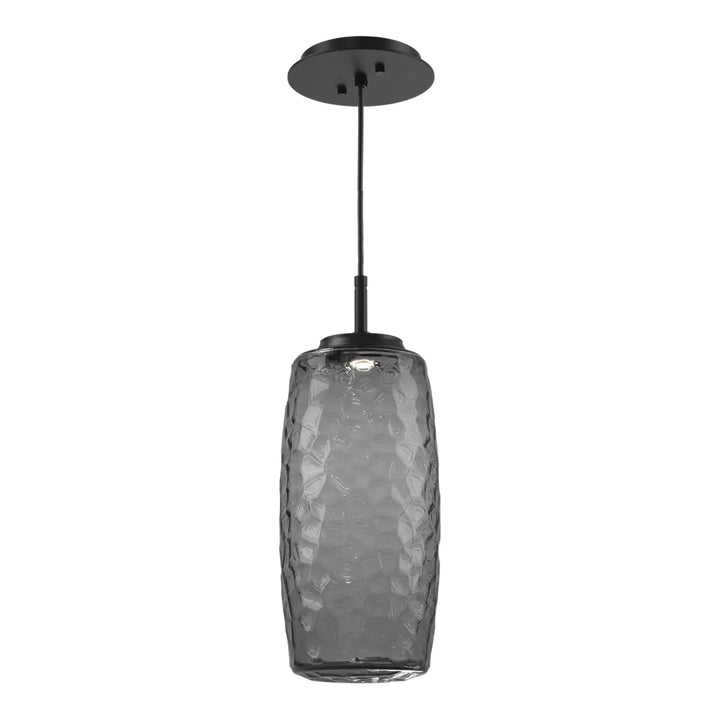 Vessel Pendant by Hammerton Studio in Matte Black with Smoke glass