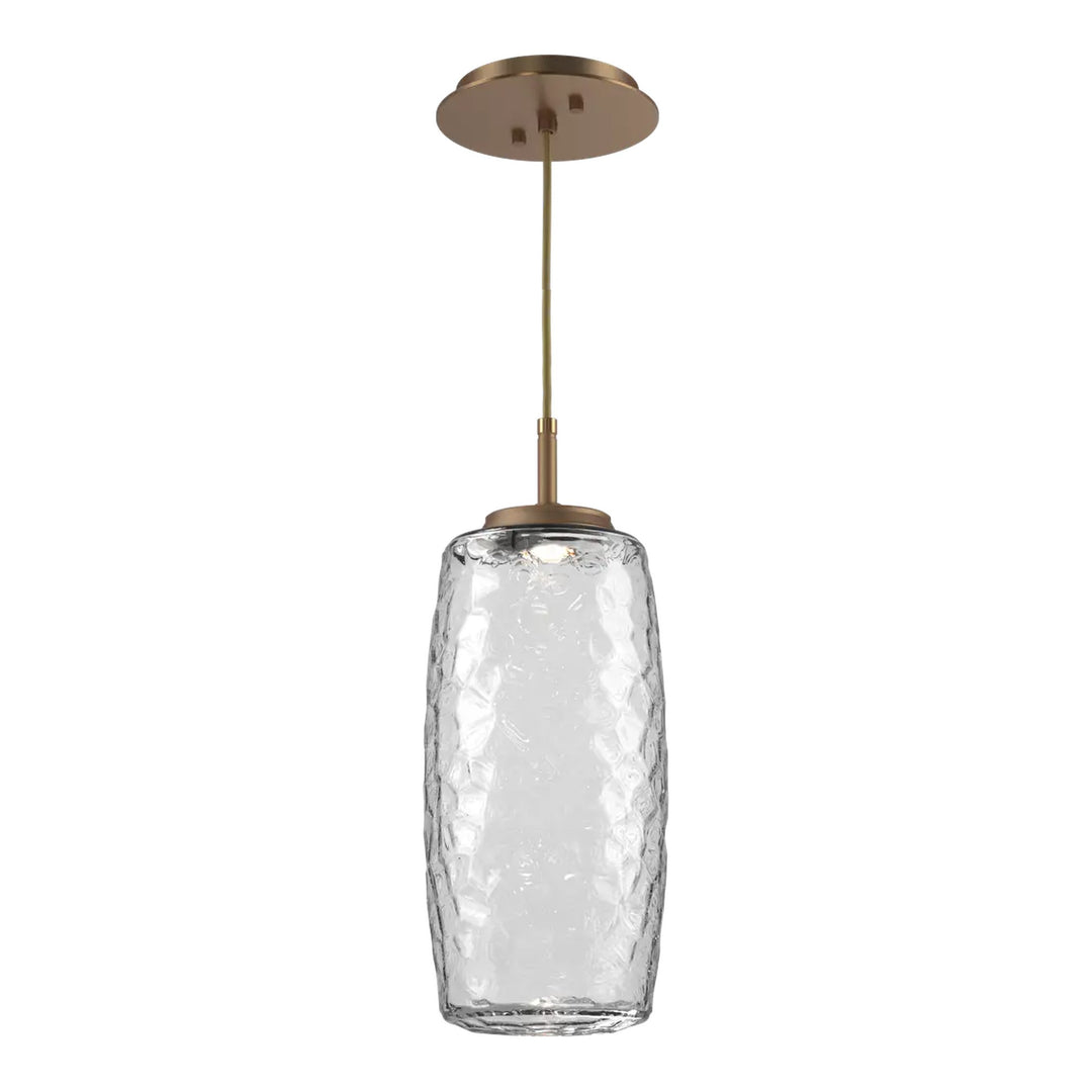 Vessel Pendant by Hammerton Studio in Novel Brass with Clear glass on adjustable cord