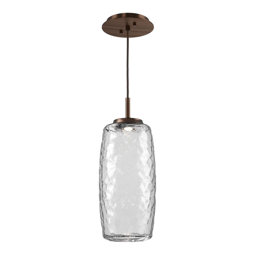 Vessel Pendant by Hammerton Studio in Oil-Rubbed Bronze with Clear glass on adjustable cord