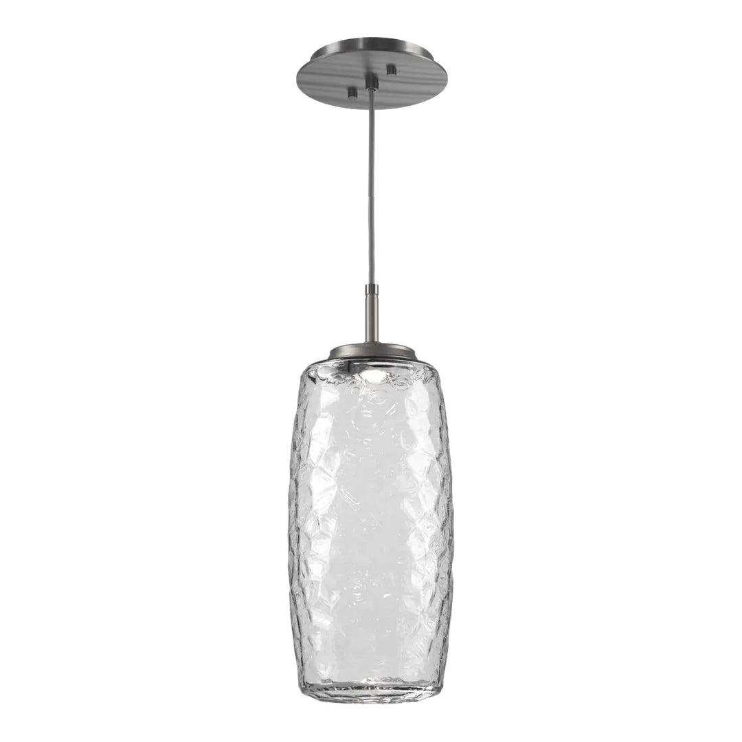 Vessel Pendant by Hammerton Studio in Satin Nickel with Clear glass on adjustable cord