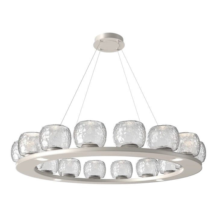 Vessel Ring Chandelier by Hammerton Studio in Beige Silver with Clear glass (Large)