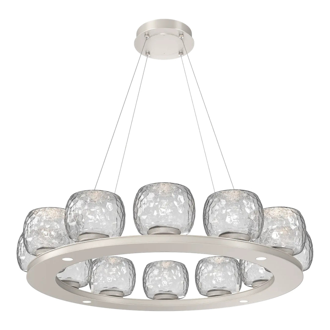 Vessel Ring Chandelier by Hammerton Studio in Beige Silver with Clear glass (Medium)