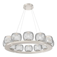 Vessel Ring Chandelier by Hammerton Studio in Beige Silver with Clear glass (Medium)