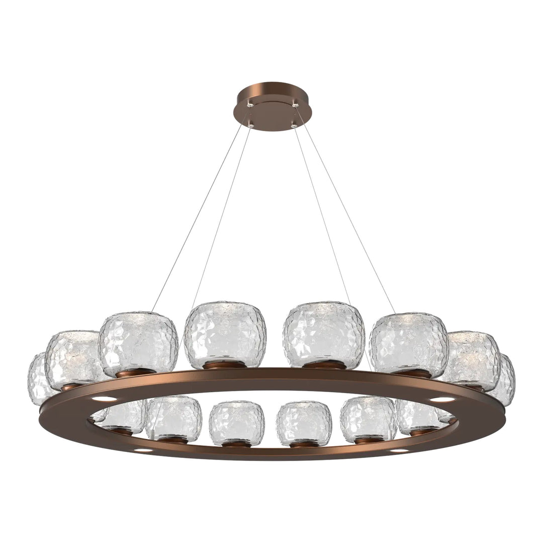 Vessel Ring Chandelier by Hammerton Studio in Burnished Bronze with Clear glass (Large)