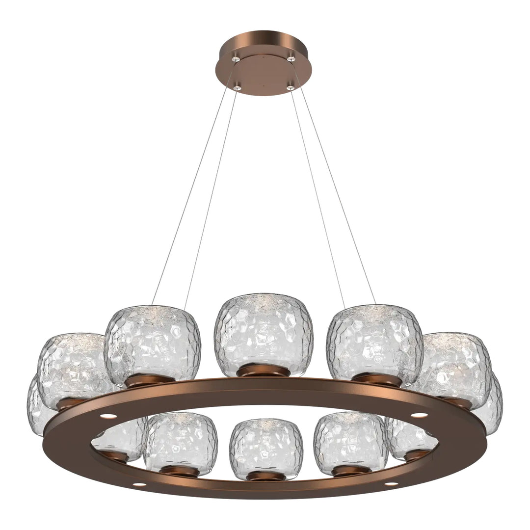 Vessel Ring Chandelier by Hammerton Studio in Burnished Bronze with Clear glass (Medium)