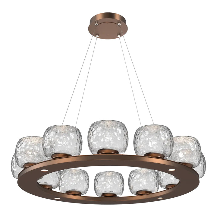 Vessel Ring Chandelier by Hammerton Studio in Burnished Bronze with Clear glass (Medium)