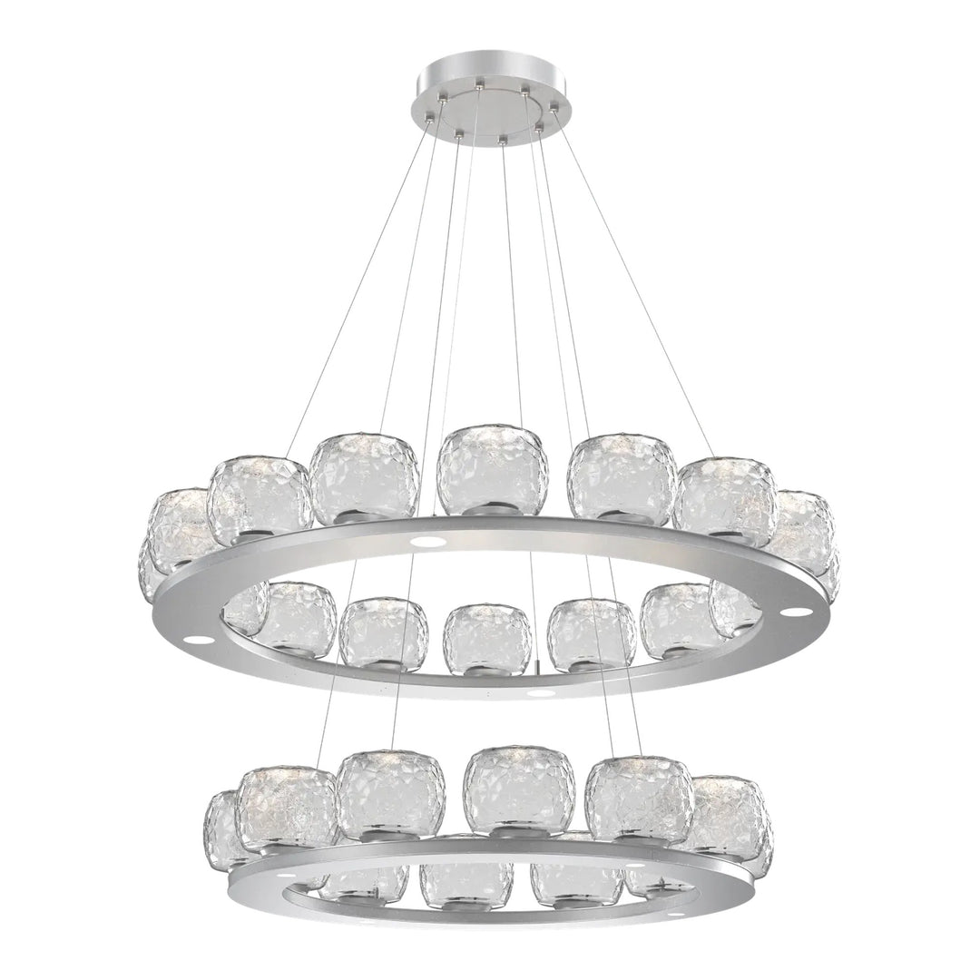 Vessel Ring Chandelier by Hammerton Studio in Classic Silver with Clear glass (Two-Tier)