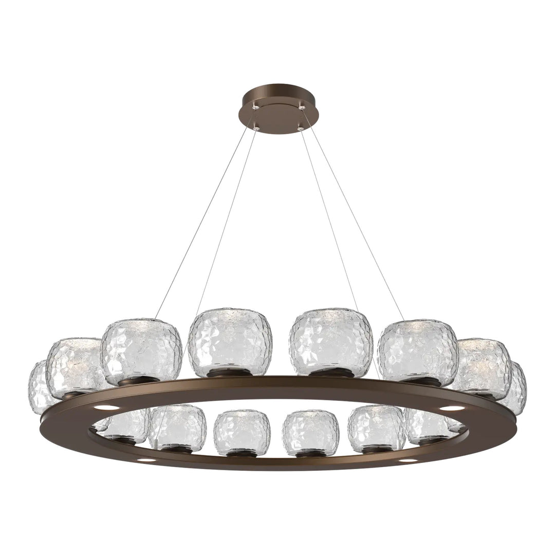 Vessel Ring Chandelier by Hammerton Studio in Flat Bronze with Clear glass (Large)