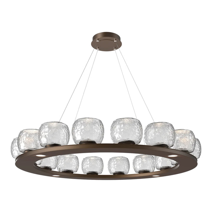 Vessel Ring Chandelier by Hammerton Studio in Flat Bronze with Clear glass (Large)
