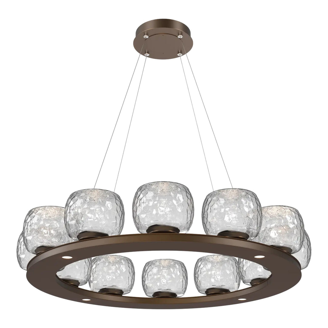 Vessel Ring Chandelier by Hammerton Studio in Flat Bronze with Clear glass (Medium)