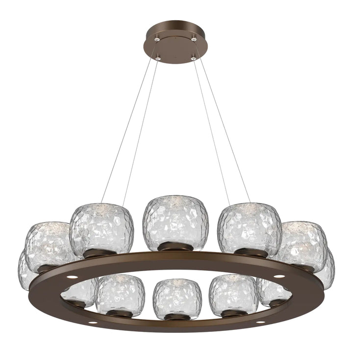 Vessel Ring Chandelier by Hammerton Studio in Flat Bronze with Clear glass (Medium)