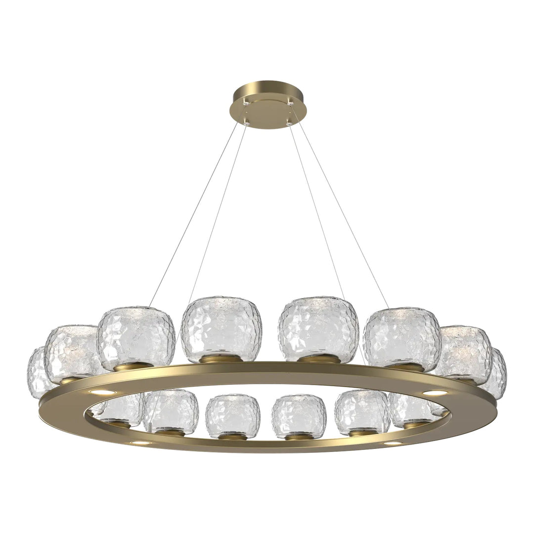 Vessel Ring Chandelier by Hammerton Studio in Gilded Brass with Clear glass (Large)