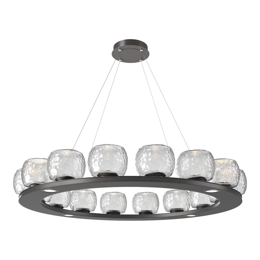 Vessel Ring Chandelier by Hammerton Studio in Graphite with Clear glass (Large)