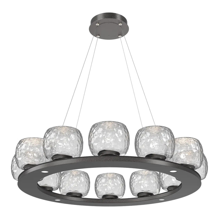 Vessel Ring Chandelier by Hammerton Studio in Graphite with Clear glass (Medium)