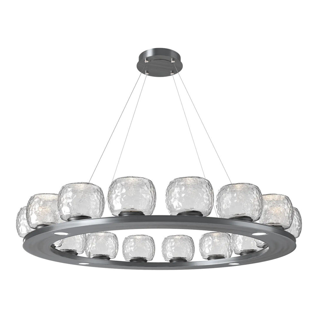 Vessel Ring Chandelier by Hammerton Studio in Gunmetal with Clear glass (Large)