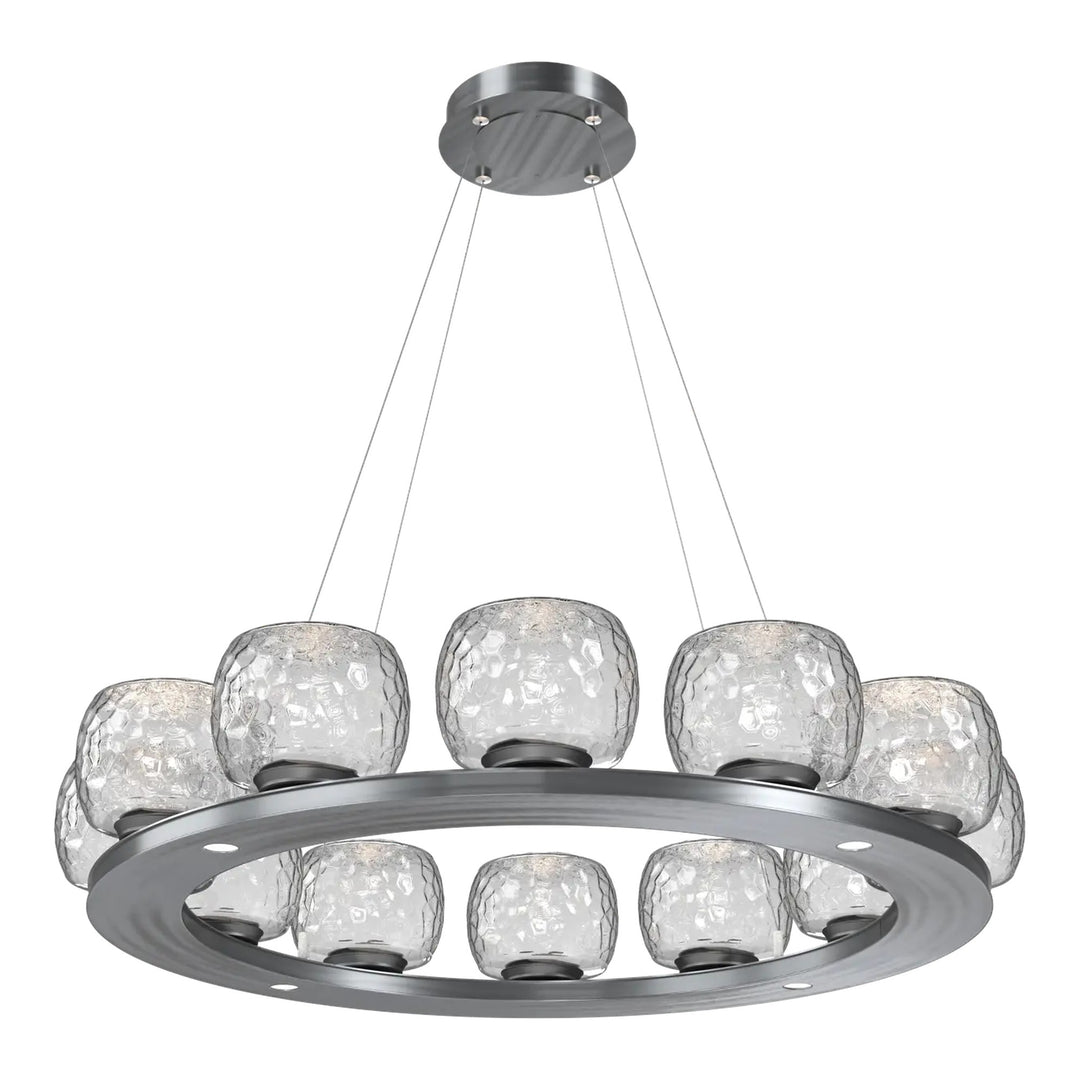 Vessel Ring Chandelier by Hammerton Studio in Gunmetal with Clear glass (Medium)