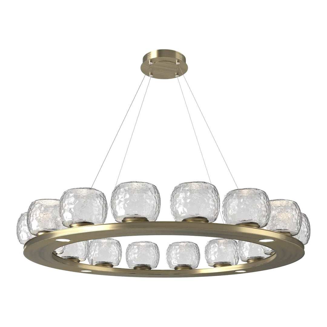Vessel Ring Chandelier by Hammerton Studio in Heritage Brass with Clear glass (Large)