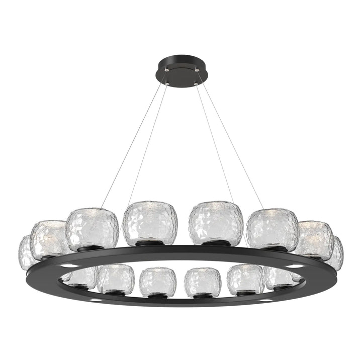 Vessel Ring Chandelier by Hammerton Studio in Matte Black with Clear glass (Large)