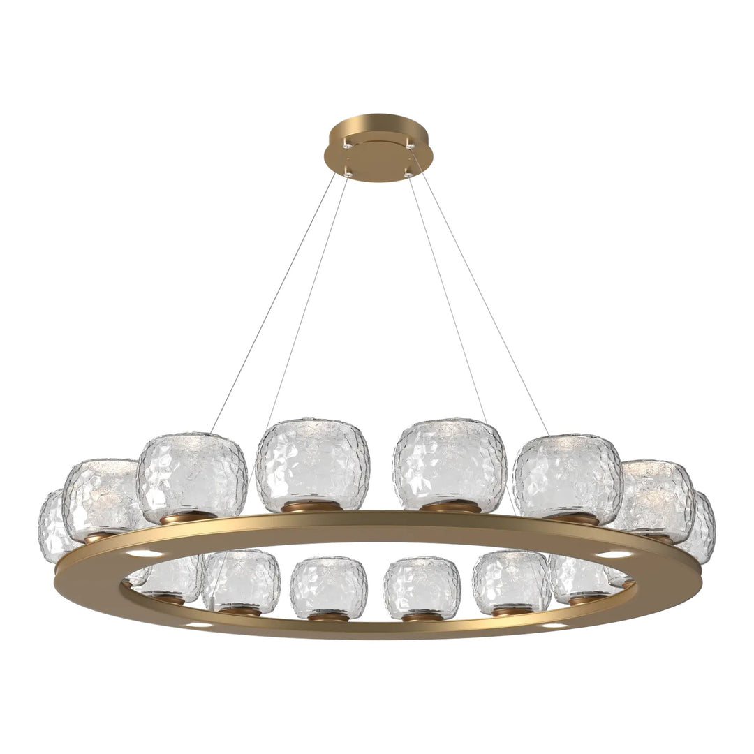 Vessel Ring Chandelier by Hammerton Studio in Novel Brass with Clear glass (Large)