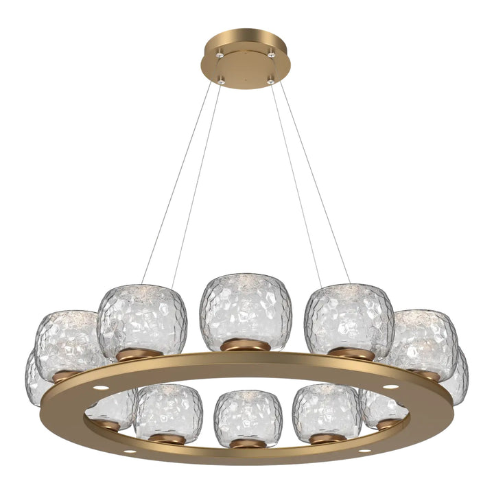 Vessel Ring Chandelier by Hammerton Studio in Novel Brass with Clear glass (Medium)