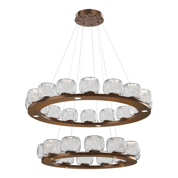 Vessel Ring Chandelier by Hammerton Studio in Oil-Rubbed Bronze with Clear glass (Two-Tier)