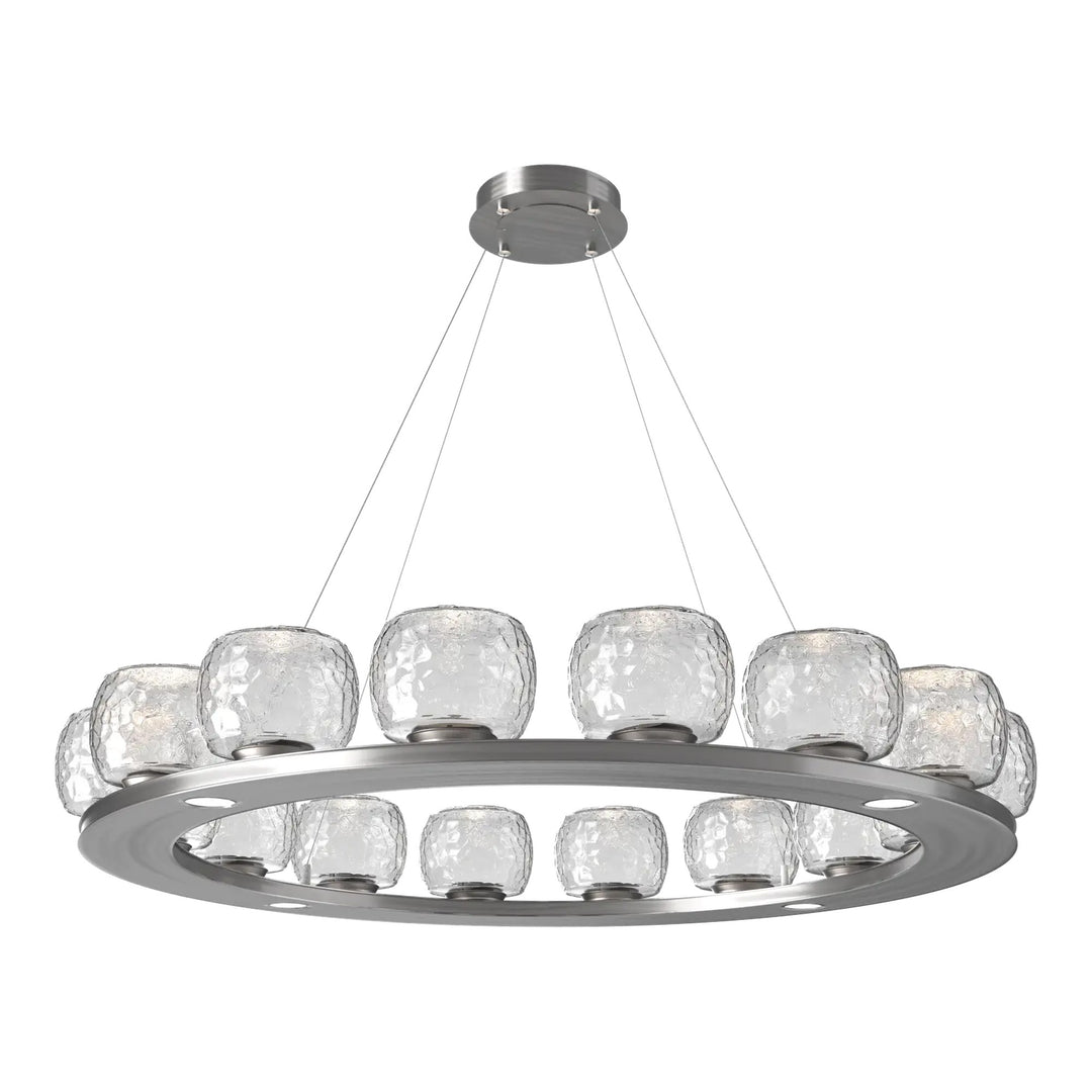 Vessel Ring Chandelier by Hammerton Studio in Satin Nickel with Clear glass (Large)