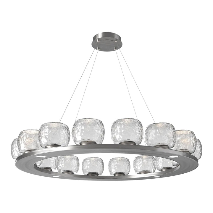 Vessel Ring Chandelier by Hammerton Studio in Satin Nickel with Clear glass (Large)
