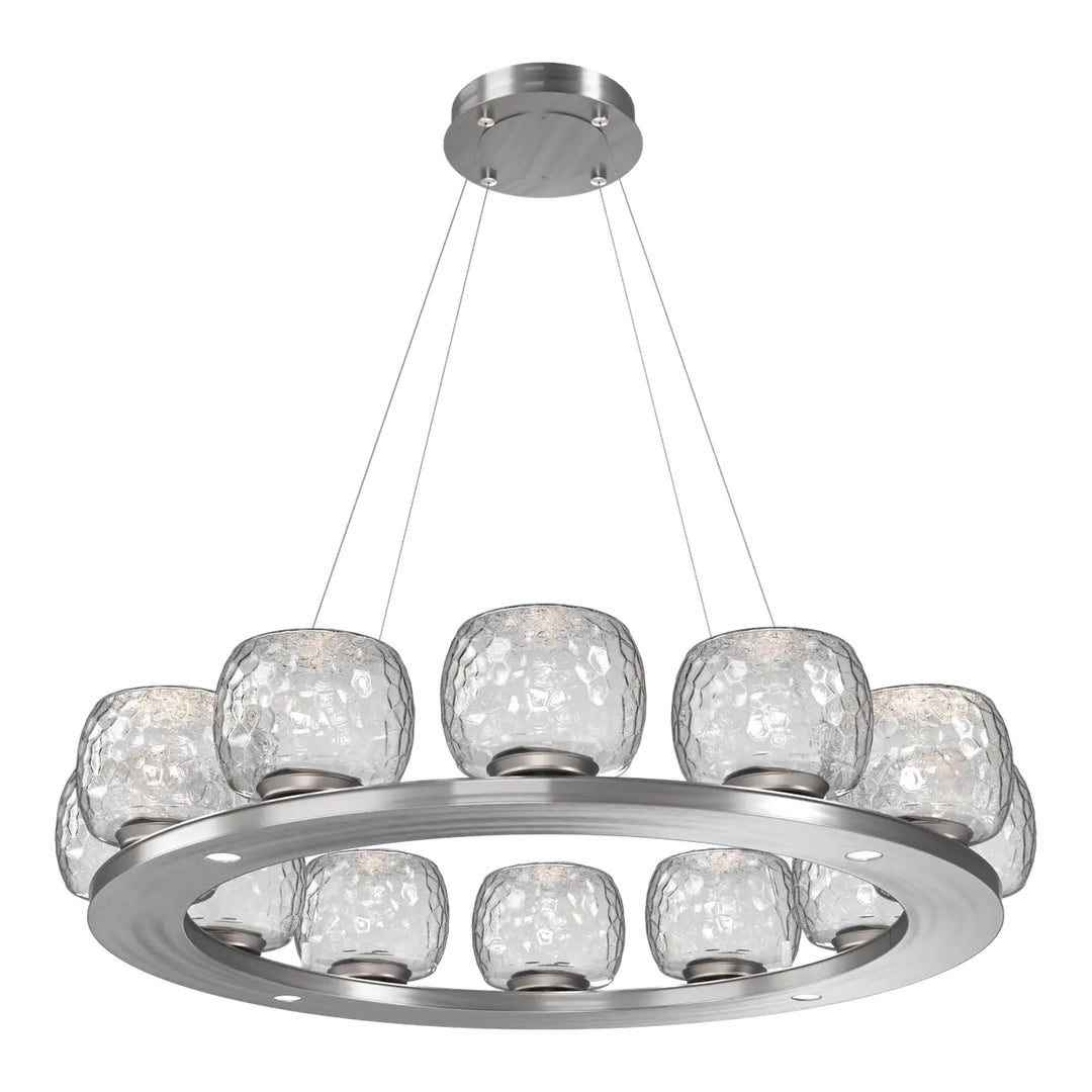 Vessel Ring Chandelier by Hammerton Studio in Satin Nickel with Clear glass (Medium)