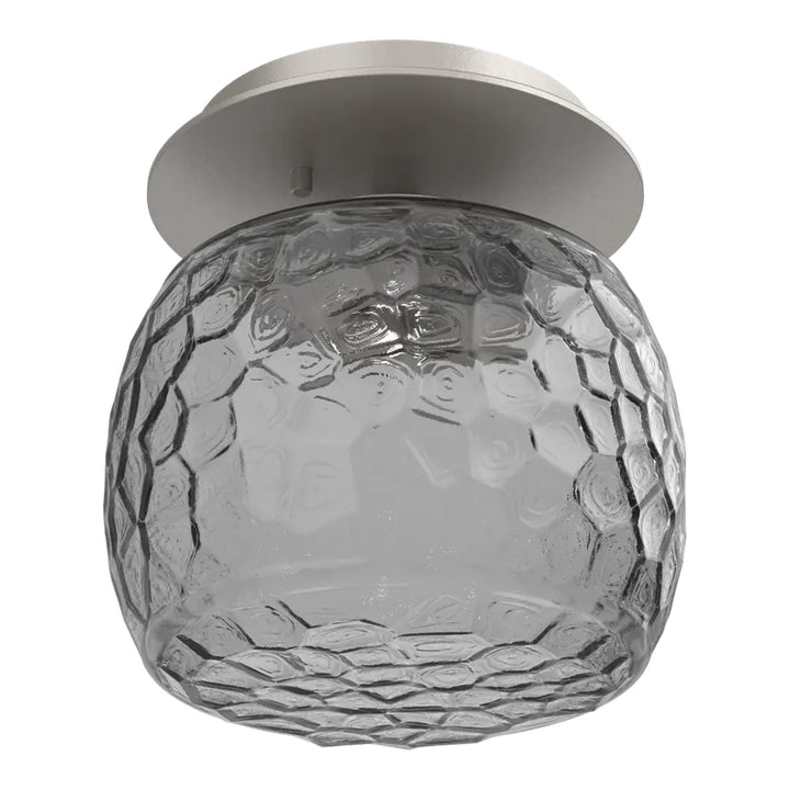 Vessel Single Glass Sconce &amp; Flush Mount by Hammerton Studio in Beige Silver with Smoke glass