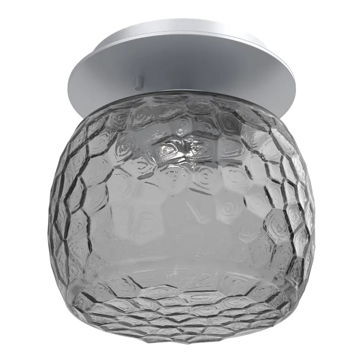 Vessel Single Glass Sconce &amp; Flush Mount by Hammerton Studio in Classic Silver with Smoke glass