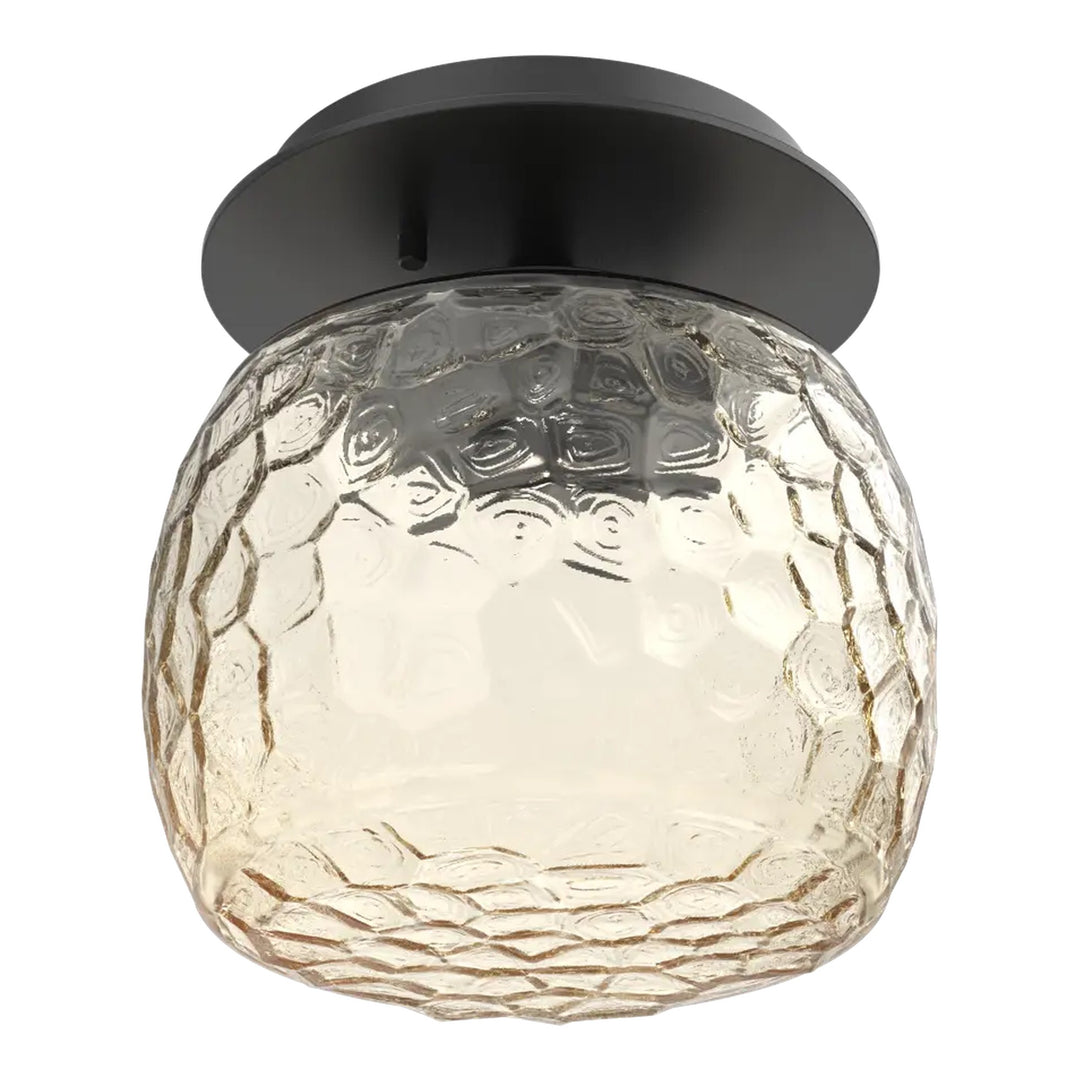 Vessel Single Glass Sconce &amp; Flush Mount by Hammerton Studio in Matte Black with Amber glass
