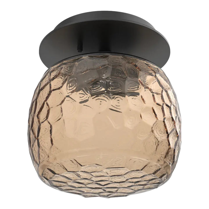 Vessel Single Glass Sconce &amp; Flush Mount by Hammerton Studio in Matte Black with Bronze glass