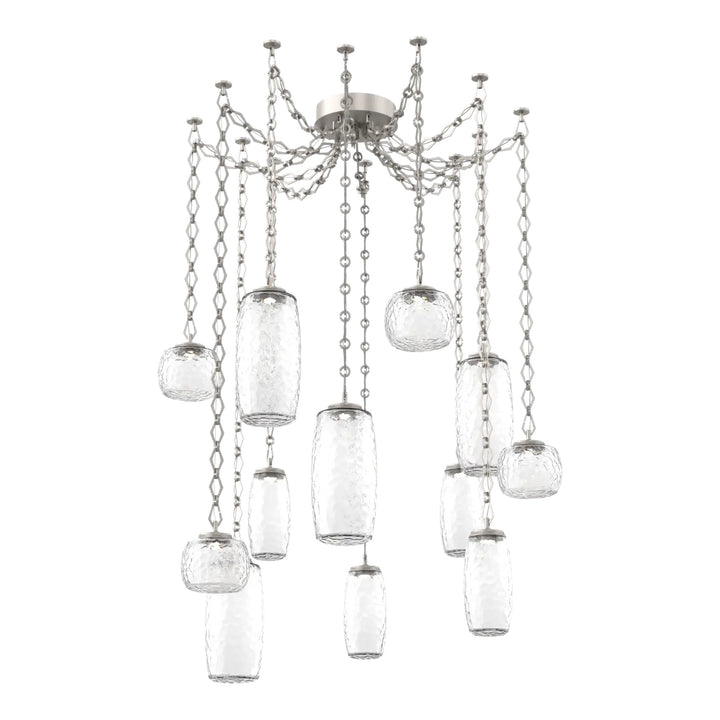Vessel Swag Chandelier by Hammerton Studio in Beige Silver with Clear glass on Diamond Chain (12 Lights)