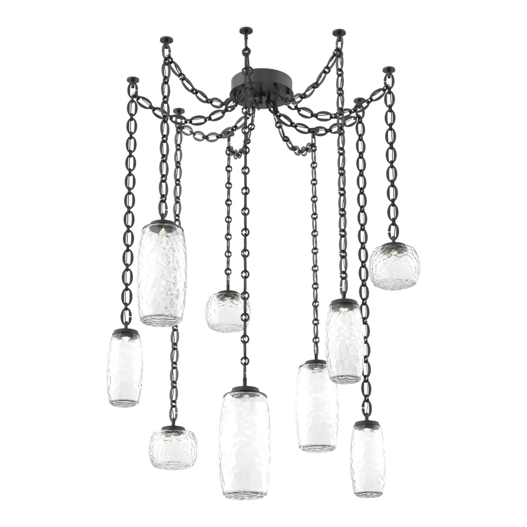 Vessel Swag Chandelier by Hammerton Studio in Matte Black on Oval Chain