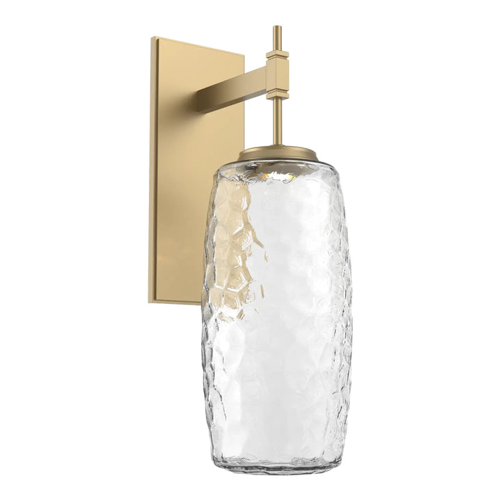 Vessel Tempo Sconce by Hammerton Studio in Gilded Brass with Clear glass