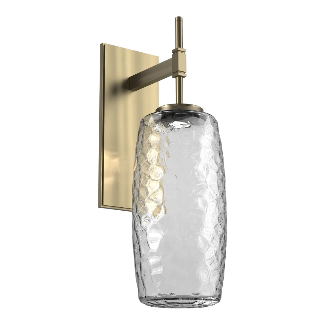 Vessel Tempo Sconce by Hammerton Studio in Heritage Brass with Clear glass