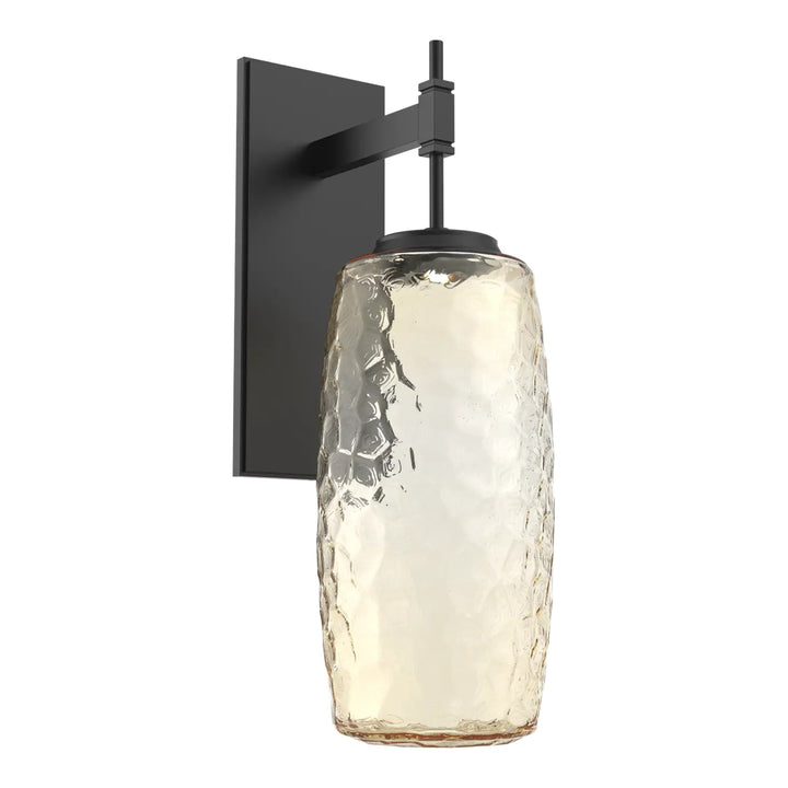 Vessel Tempo Sconce by Hammerton Studio in Matte Black with Amber glass
