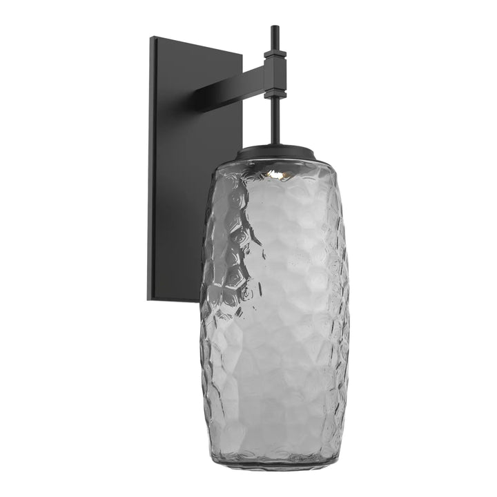 Vessel Tempo Sconce by Hammerton Studio in Matte Black with Smoke glass