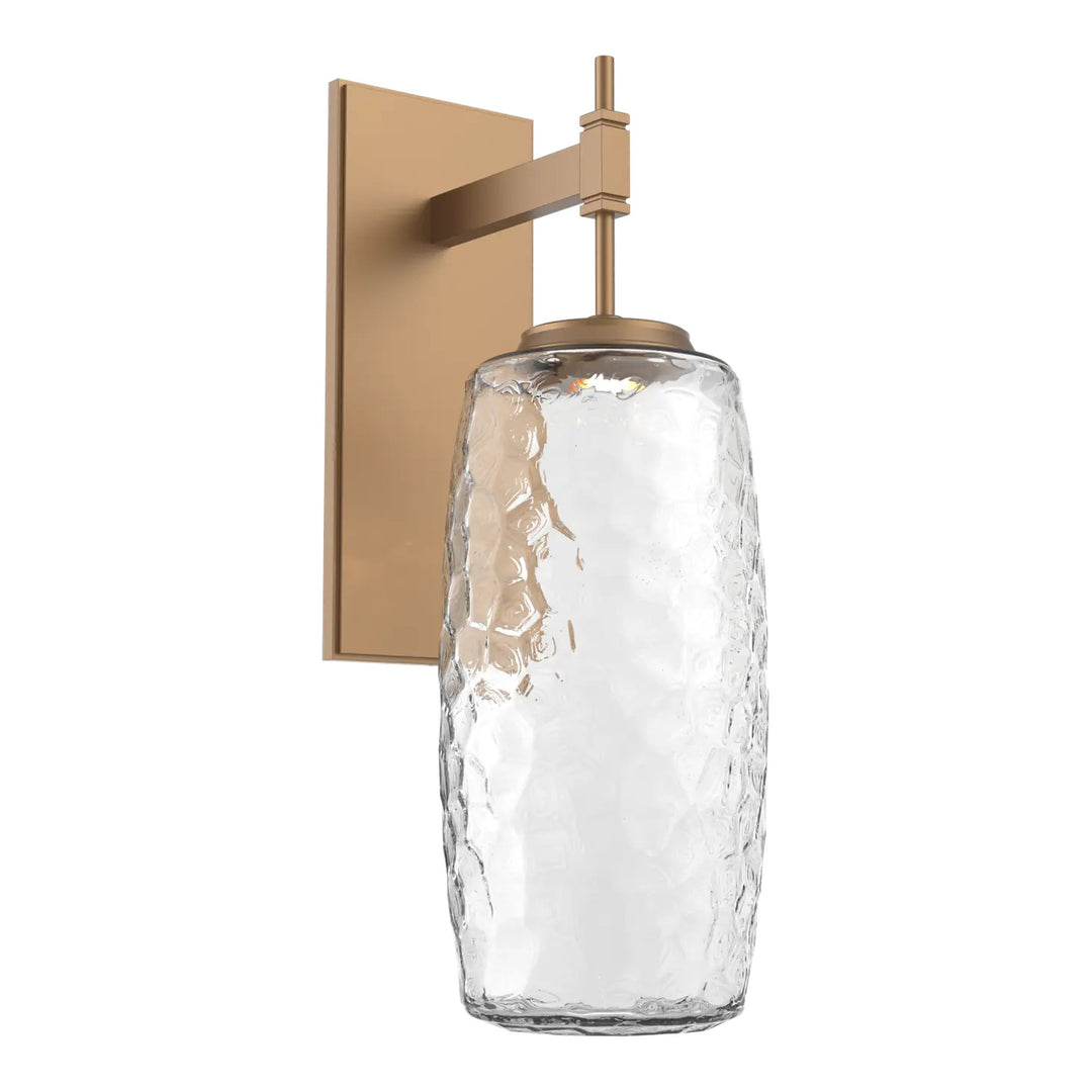 Vessel Tempo Sconce by Hammerton Studio in Novel Brass with Clear glass
