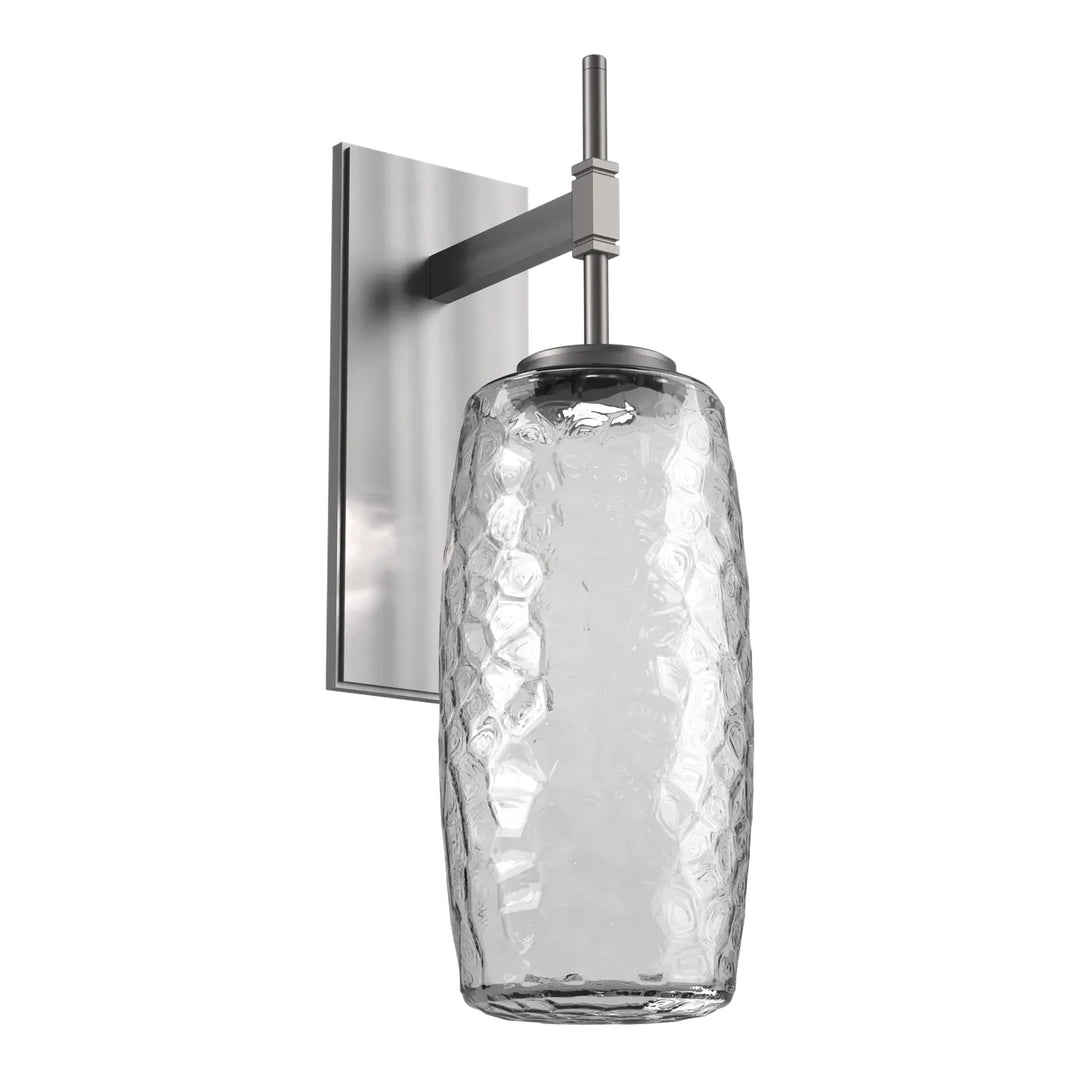 Vessel Tempo Sconce by Hammerton Studio in Satin Nickel with Clear glass