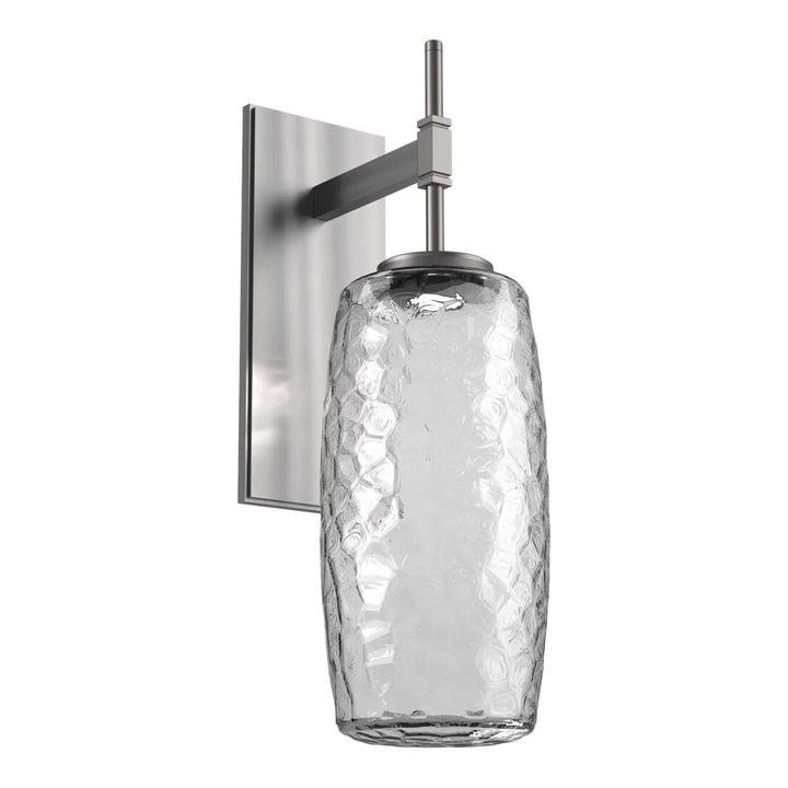 Vessel Tempo Sconce by Hammerton Studio in Satin Nickel with Clear glass