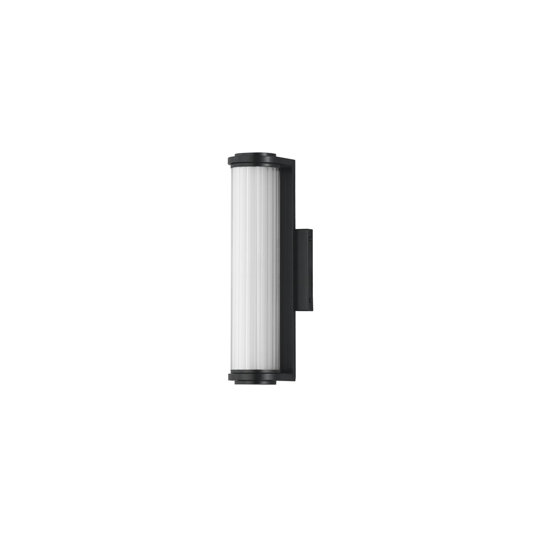 Vetra Small LED Outdoor Wall Sconce by ET2 Lighting in Black, front view