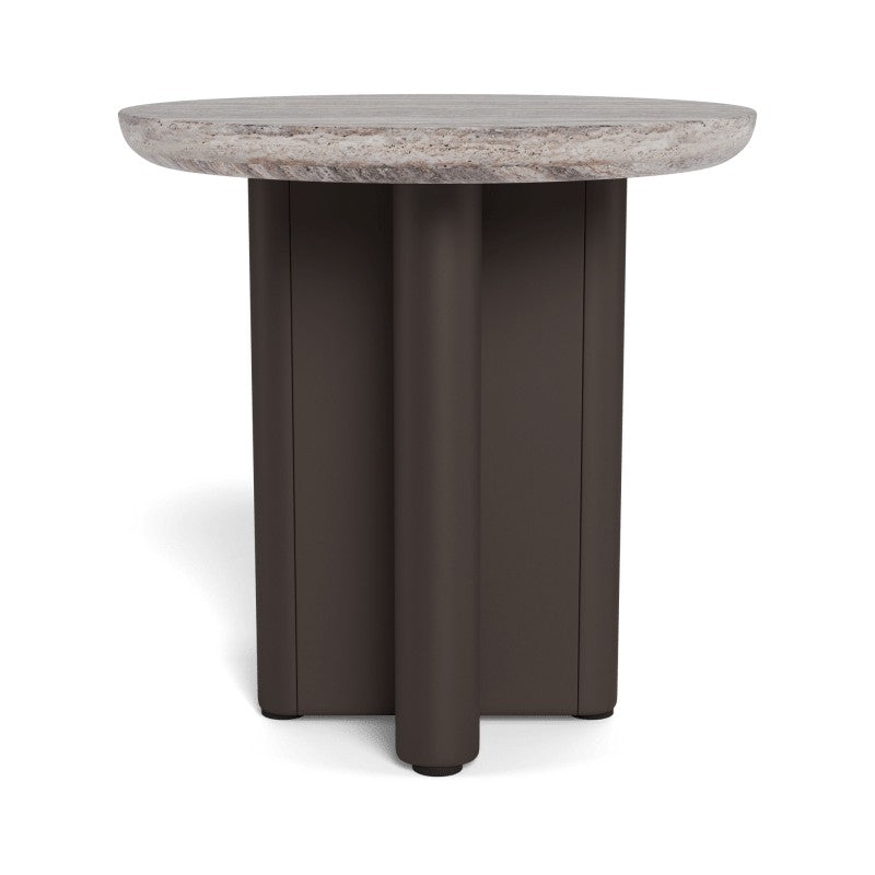 Victoria Aluminum Round Side Table by Harbour in Aluminum Bronze